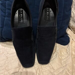 Milano Men's Navy Suede Loafers